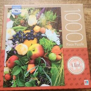 MB Puzzle Fruit & Flowers 1000 Piece Jigsaw Puzzle A. Basel Art Multi-Color
